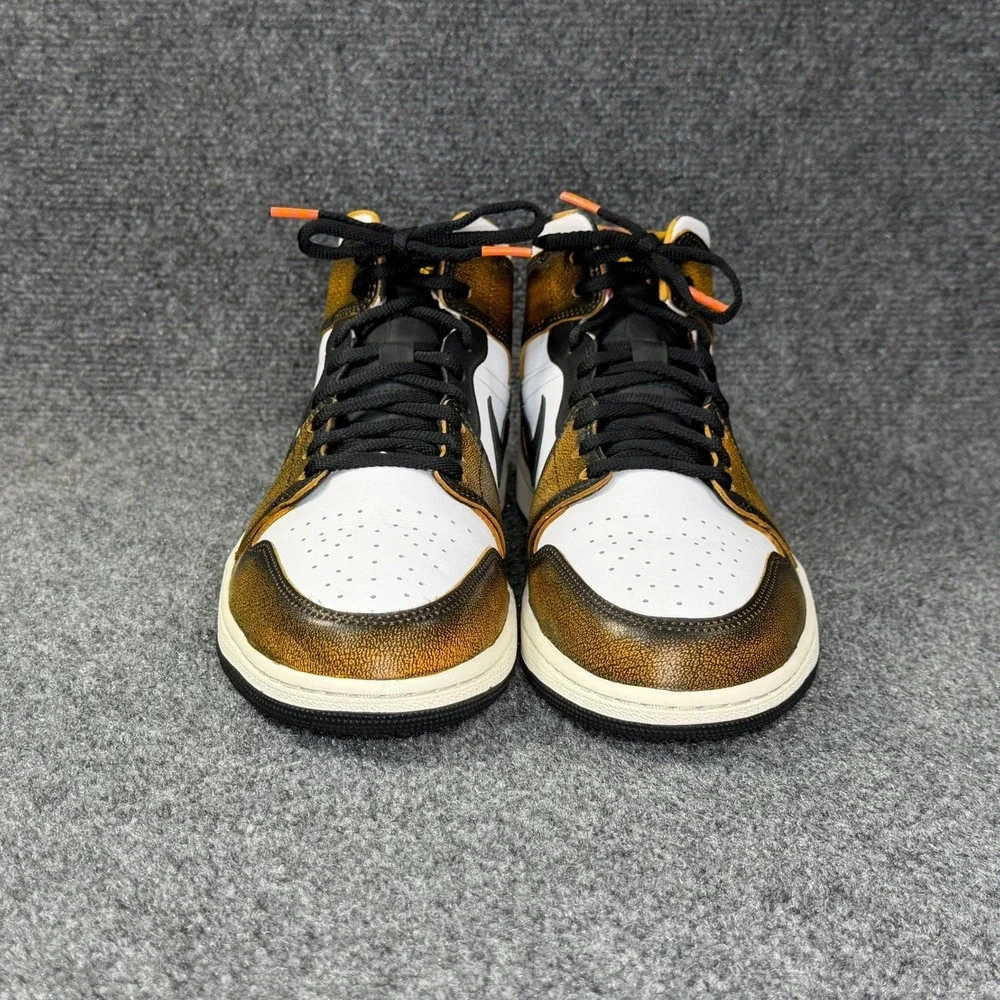 Jordan 1 Mid SE Shoes Men's 11 Orange Wear Away Athletic Retro Sneakers